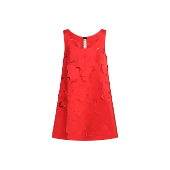 MARNI Cut Out Detailed Flared Duchess Satin Dress