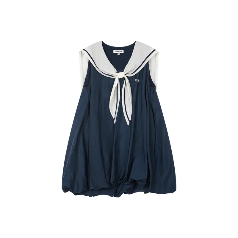 UOOYAA Sleeveless Dress Women's Navy Blue-0