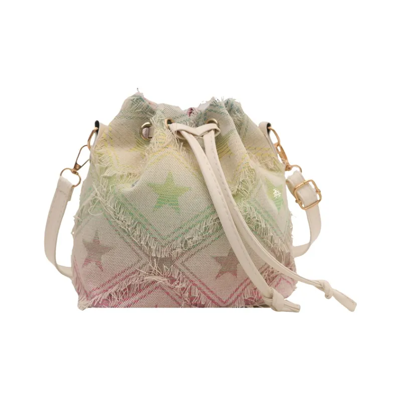 Meow In The Grass Denim Shoulder Bag Regular Women's Multicolor-1