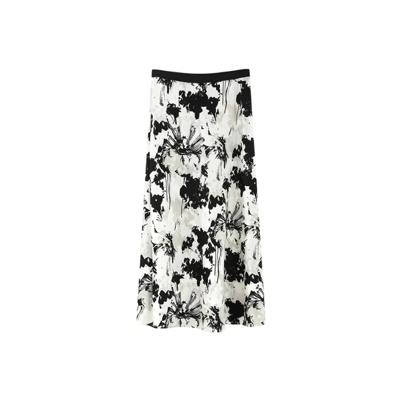 NINE WEST Casual Long Skirts Women's Black White-0