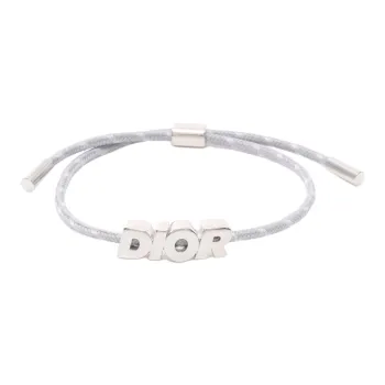 DIOR Stainless Steel Fabric Bracelets Unisex Silver