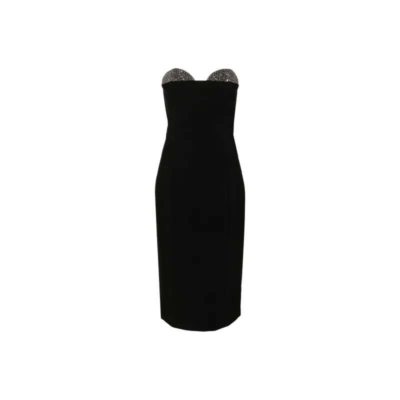 Genny Sequin detailed Strapless Midi Dress-0