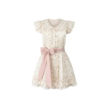 QYPRF Short Sleeved Dress Women's