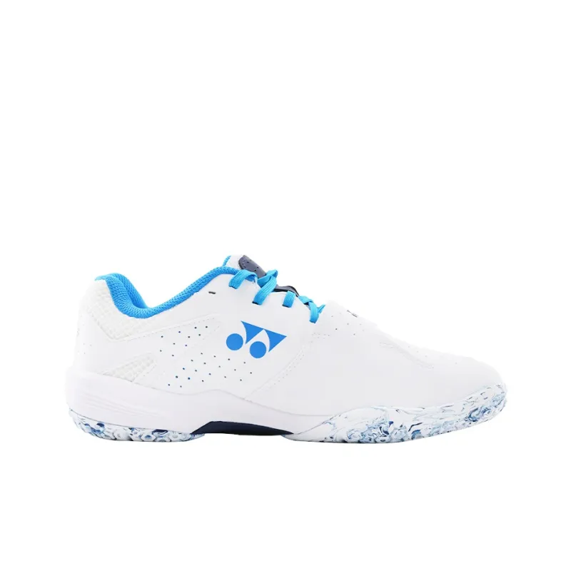 YONEX Cushioning, Slip Resistant, And Abrasion Resistant Low Top Badminton Shoes Unisex White Blue-3