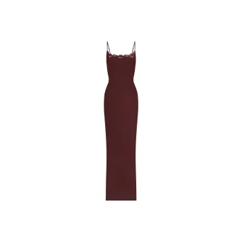 SKIMS FW24 FITS EVERYBODY LACE LONG SLIP DRESS Slip Dresses Women's OXBLOOD/Ox Blood