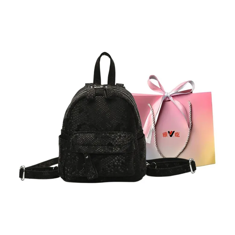 Yalu PU Backpack Regular Women's Black/Silver/Purple/White-0