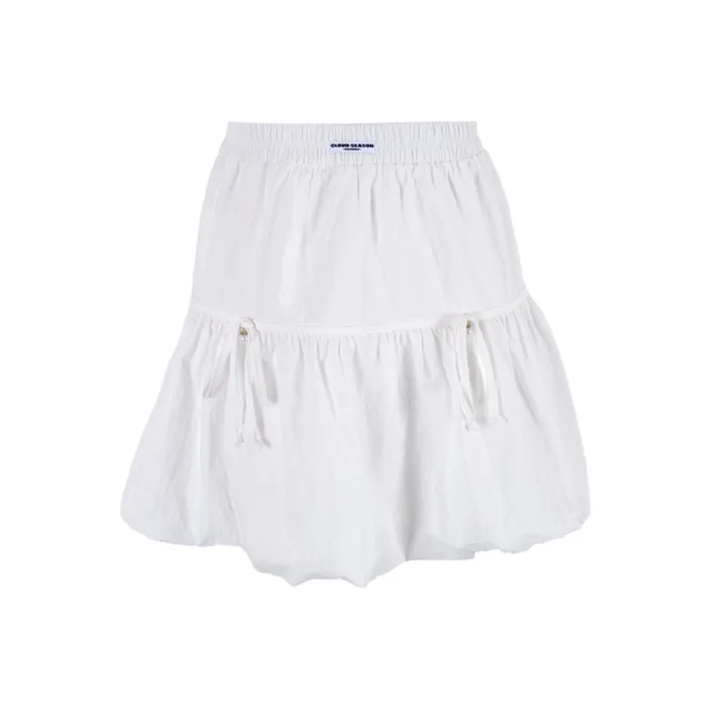 CLOUD SEASON Casual Short Skirts Women's White-0