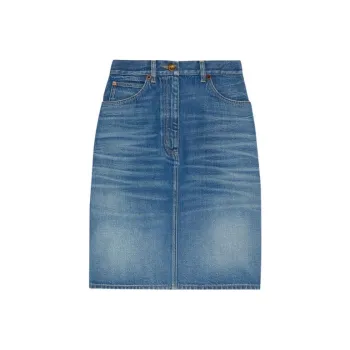 GUCCI High waisted Denim Pencil Skirt