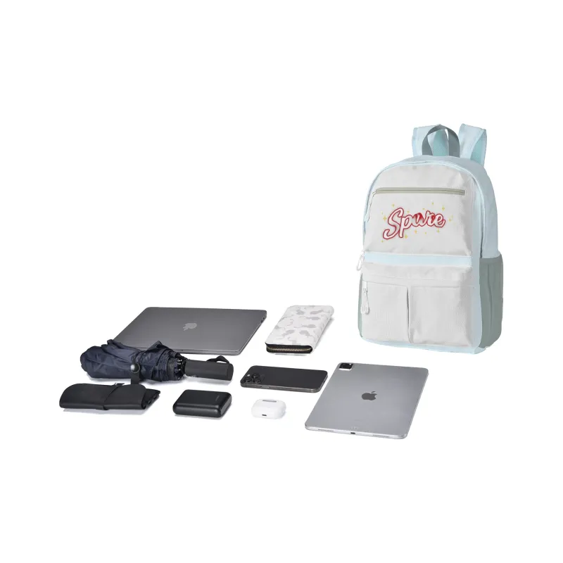 FINITE LOOP Polyester Backpack Unisex Pearl White-13