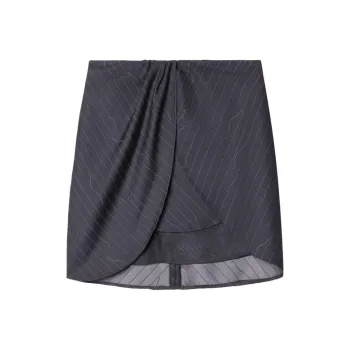 OFF WHITE Pinstriped High Waisted Mini Skirt