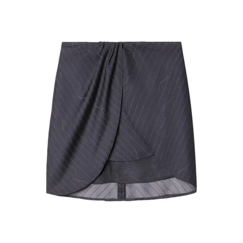 OFF WHITE Pinstriped High Waisted Mini Skirt