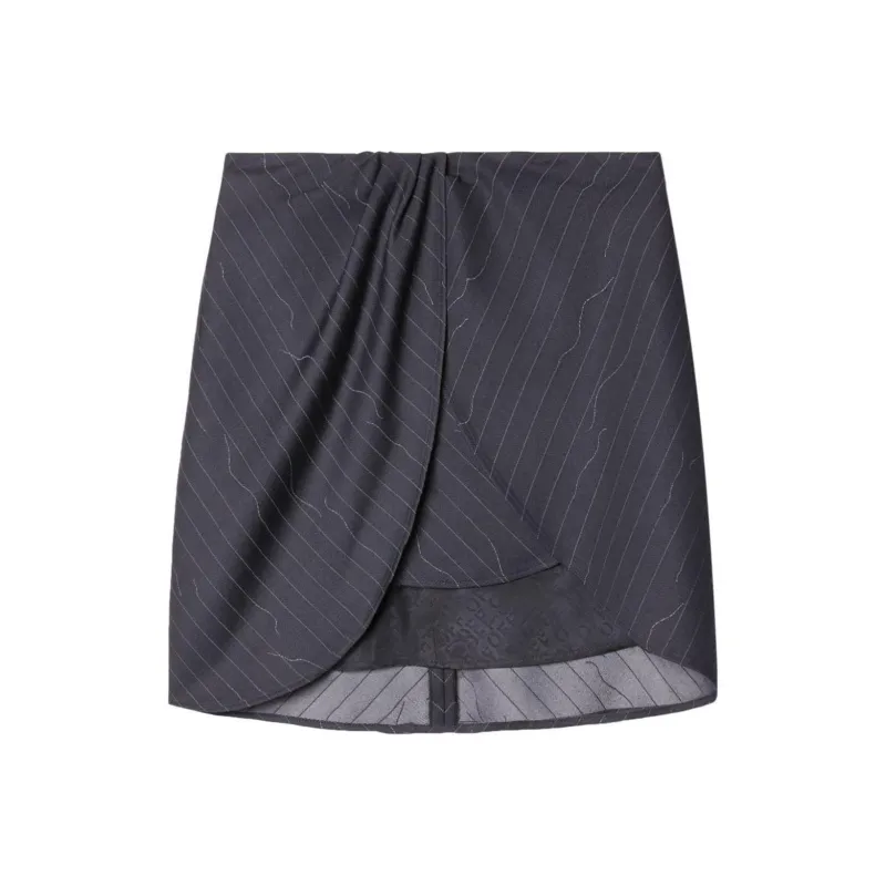 OFF WHITE Pinstriped High Waisted Mini Skirt-0