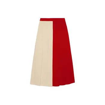 GUCCI Pleated Duo Tone Knit Skirt