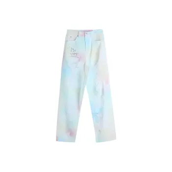LALABOBO Jeans Women's Light Blue White