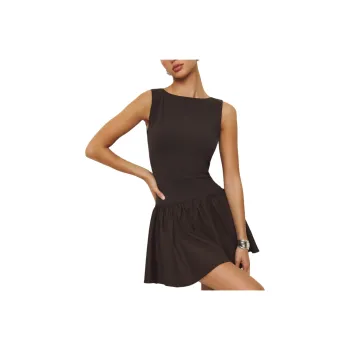 REFORMATION Defina Knit Dress Sleeveless Dress Women's Brown