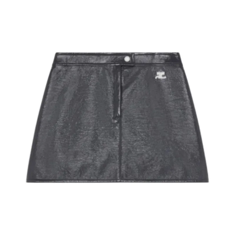 Courrèges Vinyl Reedition Skirt 'Steel Grey'-0