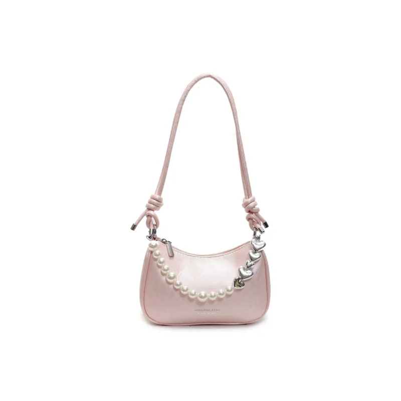 TOUTSEUL YOLO PU Shoulder Bag Women's Ecru/Silver/Black/Pink-9