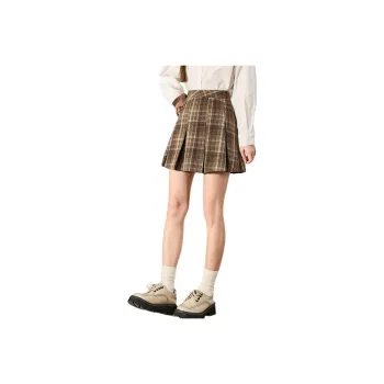 Tonlion Casual Short Skirts Women's Light Brown