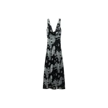 ZARA Sleeveless Dress Women's Blue/Black
