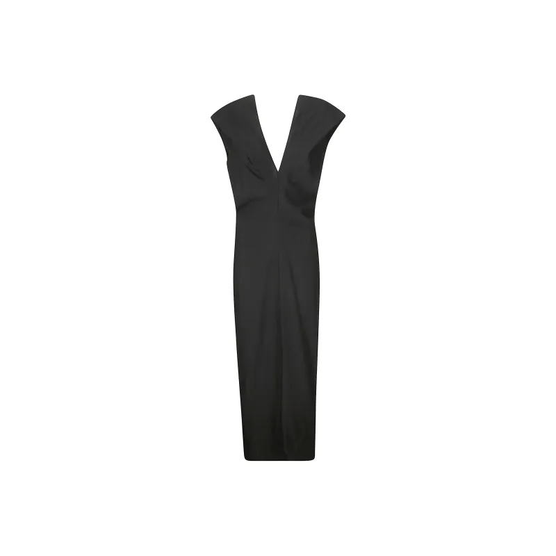 KHAITE V Neck Sleeveless Dress-0