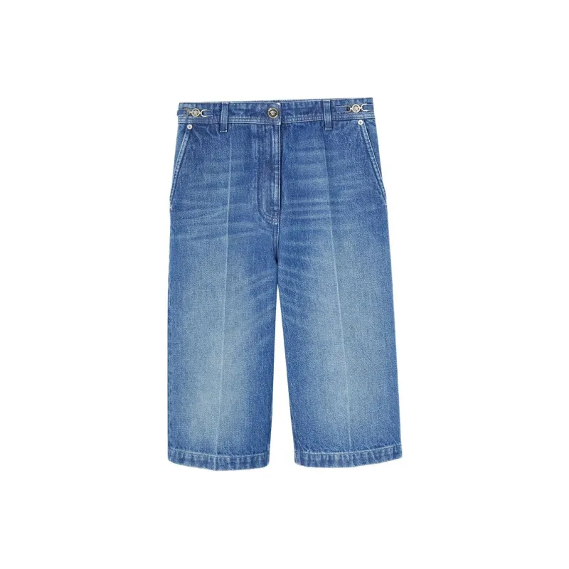 VERSACE SS24 Denim Shorts Women's Pink Blue-0