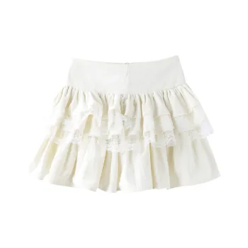 Miss Chipmunk Casual Short Skirts Women's Ecru