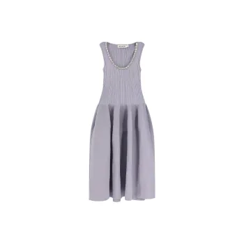 Self portrait Rhinestone embellished Ribbed Midi Dress