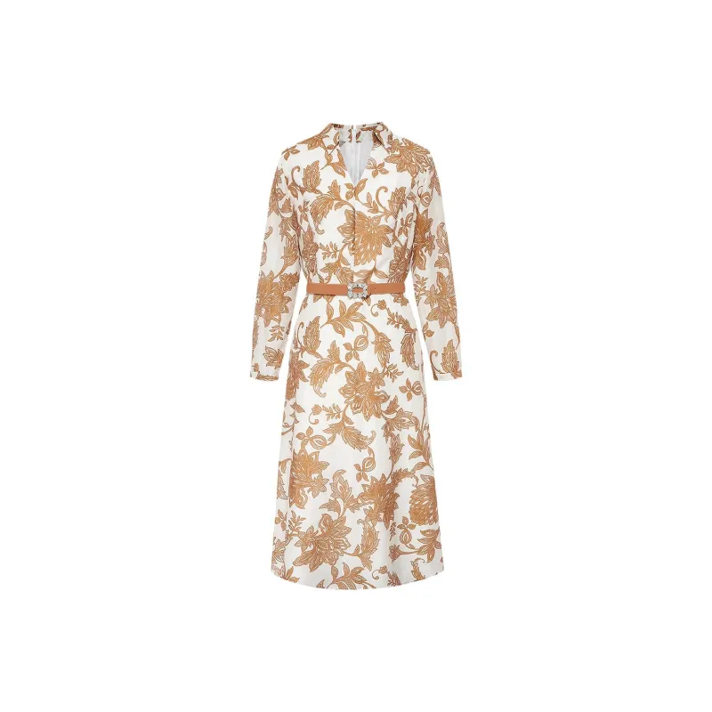 BBLLUUEE Long Sleeved Dress Women's Rimu Orange-0