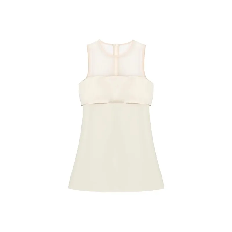 PZGE Sleeveless Dress Women's Cream-0