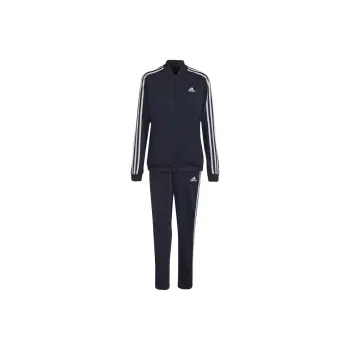 Adidas ESSENTIALS3 Stripes SS25 Track Suit Primegreen Casual Suit Women's Ink/White