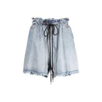 NATASHA ZINKO Drawstring Denim Shorts
