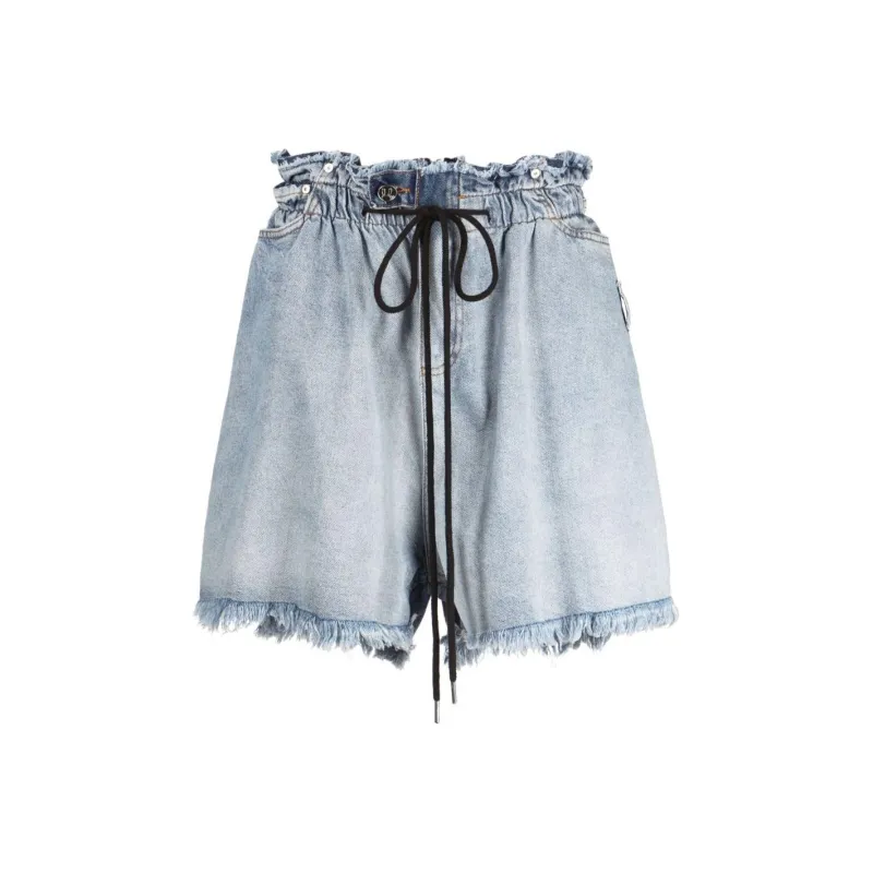 NATASHA ZINKO Drawstring Denim Shorts-0