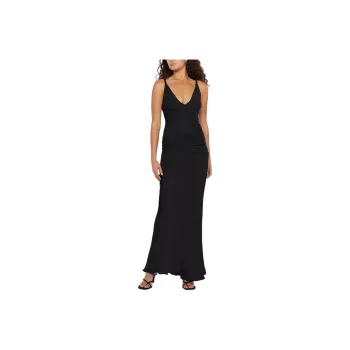 BEC+BRIDGE ESTELLA V NECK DRESS Slip Dresses Women's BLACK/Black