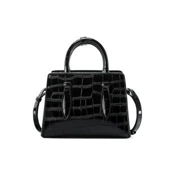 Carnival Keep Cow Leather Crossbody One Shoulder Handbag Women's Black/White