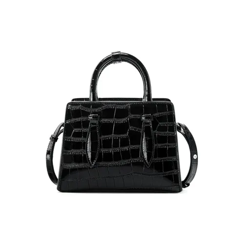 Carnival Keep Cow Leather Crossbody Bag, Shoulder Bag, Handbag Regular Women's Black/White