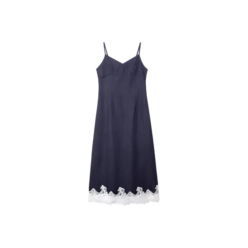 ONE SHALLOW Spring 2025 Slip Dress Women's Blue-0