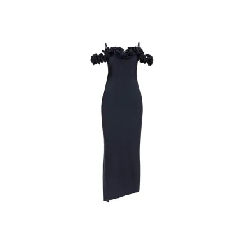 COPERNI Ruffled Drop Shoulder Asymmetric Dress