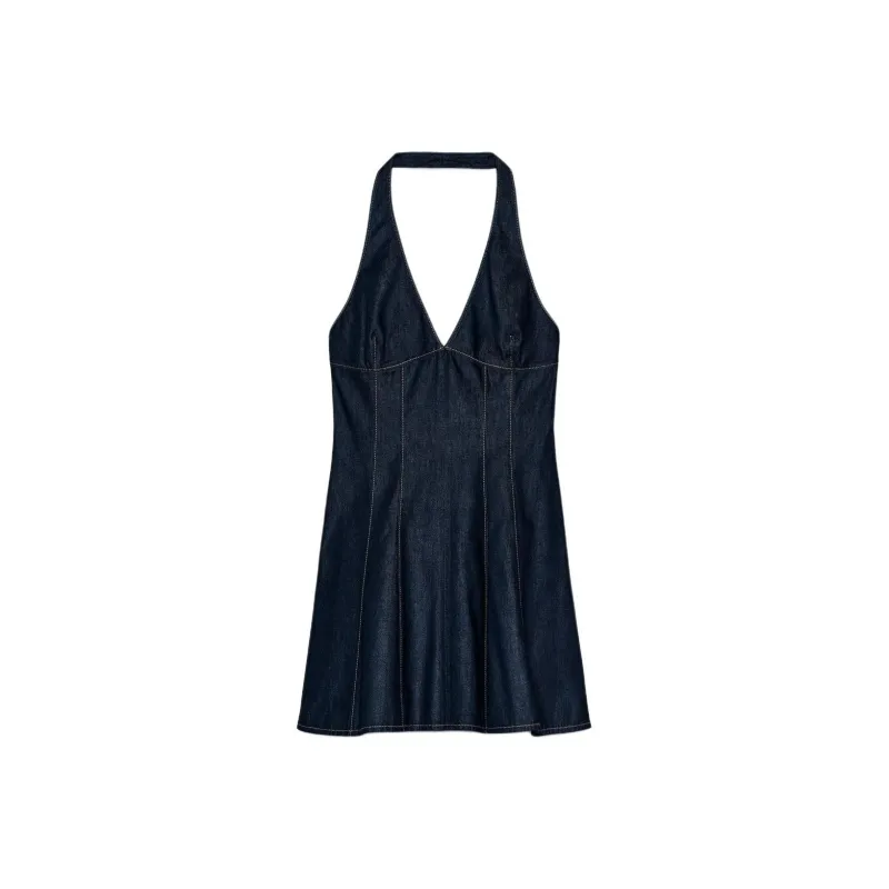 ZARA Slip Dress Women's Deep Indigo-0