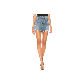 AGOLDE Denim Short Skirts Women's Blue