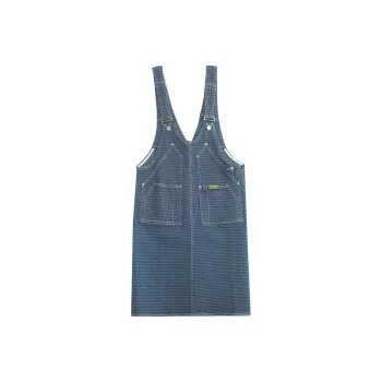 MUGUOGUOMU Sleeveless Dress Women's Denim Blue