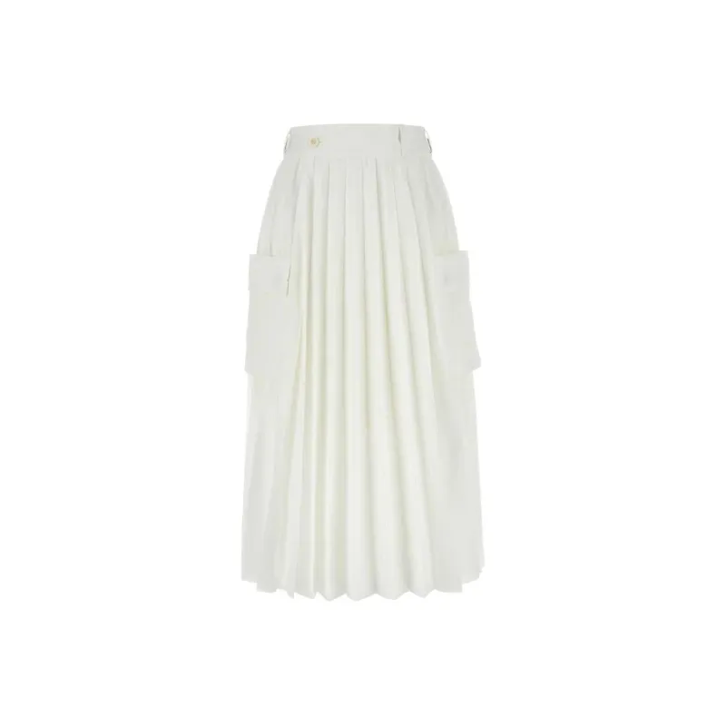 Sacai Pleated Wrap Cargo Midi Skirt-0