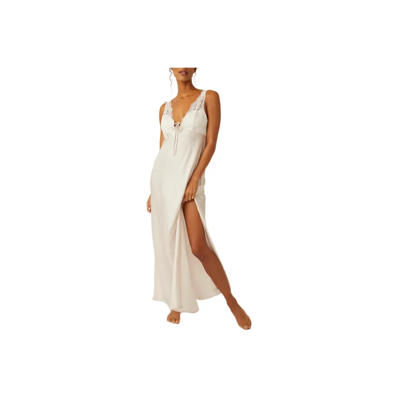 FREE PEOPLE Countryside Maxi Slip Slip Dresses Women's Pastel Parchment Combo/Pink Goat Skin Paper Combination-0