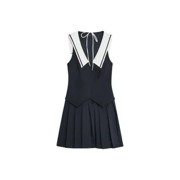 ZARA Sleeveless Dress Women's Deep Sea Blue
