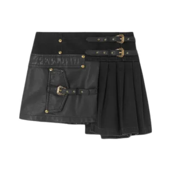 VERSACE JEANS COUTURE Decorative buckle Details Mini Skirt
