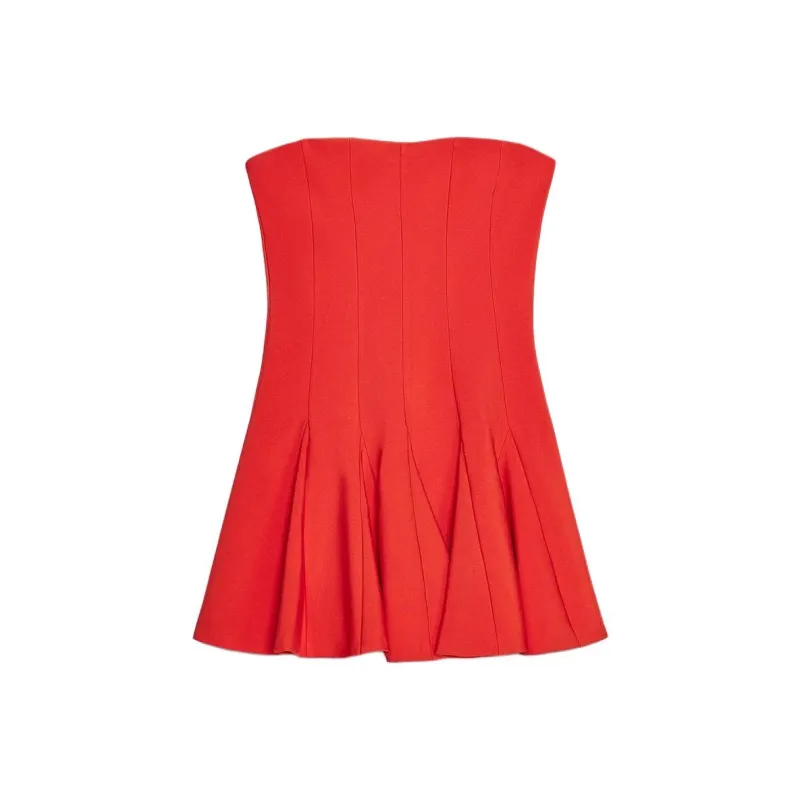 ZARA Sleeveless Dress Women's Orange-0