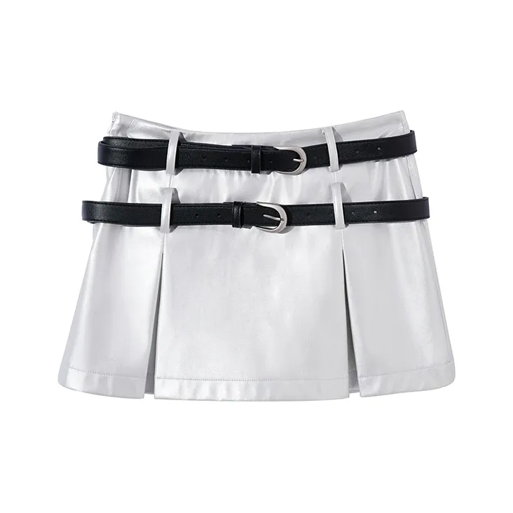 Ouyang Casual Short Skirts Women's Silver-0