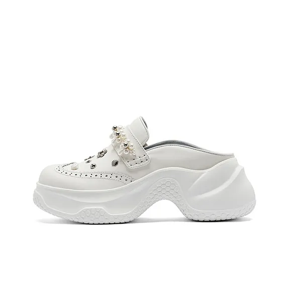 SUGARSU Abrasion Resistant Slip Resistant Closed Toe Slippers Women's White-0