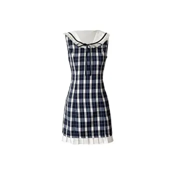 JOSR Sleeveless Dress Women's Plaid