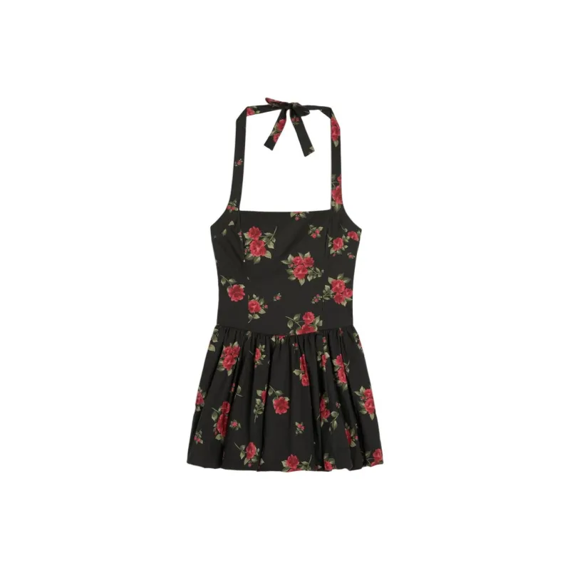 Hollister Slip Dresses Women's Black Print-0