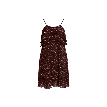 GANNI Ruffle Trim Polka Dot Dress